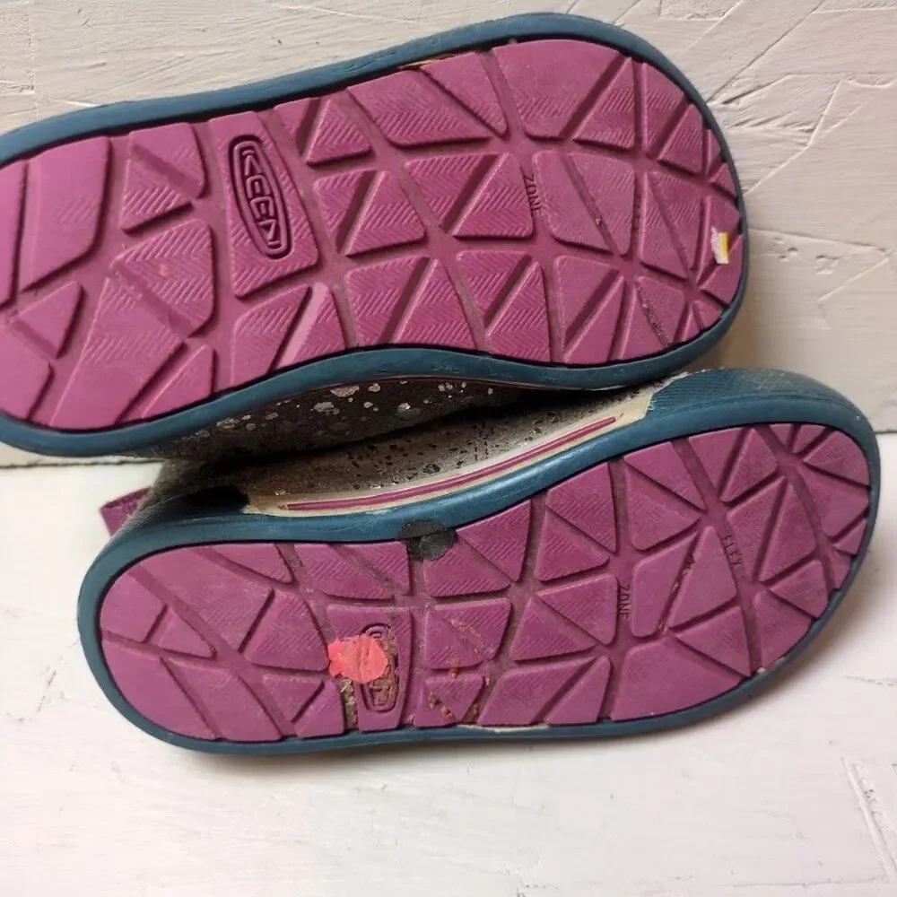 KEEN Cornado High Top Shoes size 8 toddler gray purple stitching, silver flecks